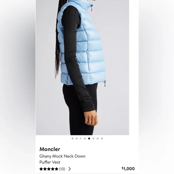🩵WOMENS MONCLER GHANY MOCK NECK DOWN PUFFER VEST🩵